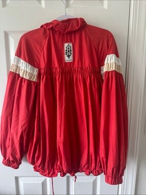 Free People Windbreaker with Cream & White Stripe